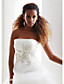  A-line Strapless Chapel Train Organza Wedding Dress