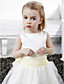  A-line Scoop Satin Tulle Tea-length Flower Girl Dress