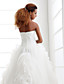  Ball Gown Strapless Sweetheart Court Train Organza Wedding Dress