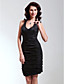  Sheath/Column Straps Short/Mini Taffeta Cocktail Dress