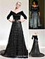  A-line V-neck Court Train Satin And Sequined Evening Dress inspired by Oprah Winfrey at the 83rd Oscar
