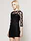  ts manches en dentelle noire robe de trois quart
