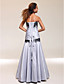  A-line Strapless Sleeveless Floor-length Taffeta Prom Dress