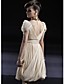  A-line V-neck Knee-length Tencel Satin Beaded Cocktail
