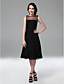  A-line Bateau Knee-length Chiffon Cocktail Dress