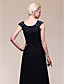  A-line Off-the-shoulder Floor-length Chiffon Evening Dress