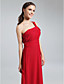  Sheath/Column One Shoulder Off-the-shoulder Floor-length Chiffon Bridesmaid Dress