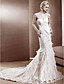  Trumpet/Mermaid Sweetheart Chapel Train Lace Wedding Dress