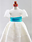  A-line Jewel Floor-length Organza Satin Flower Girl Dress