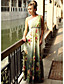  klaring! print ene skulderen fotsid chiffon kjole