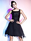 A-line Straps Knee-length Chiffon Satin Cocktail Dress