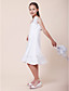  A-line Spaghetti Straps Knee-length Elastic Woven Satin Junior Bridesmaid Dress