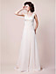  A-line V-neck Sweep/Brush Train Chiffon Mother of the Bride Dress With A Wrap