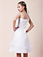  A-line Spaghetti Straps Knee-length Elastic Woven Satin Junior Bridesmaid Dress
