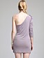  TS One-Shoulder Jewel Embellished Pleated Bodycon Dress