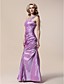  Trumpet/ Mermaid One Shoulder Floor-length Beaded Taffeta Evening Dress