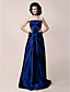  A-line Strapless Floor-length Side-Draped Taffeta Mother of the Bride Dress With A Wrap