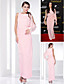  Chiffon Sheath/ Column Floor-length Evening Dress inspired by Ashley Greene at Cannes Film Festival