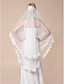  monistico veli da sposa valzer con bordo in pizzo applique