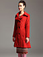  TS Ruffle Lapel Wool Blend Pea Coat
