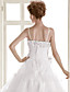  A-line Square Spaghetti Straps Floor-length Organza Wedding Dress