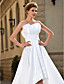  a-Linie trägerlosen asymmetrische Taft-Brautkleid