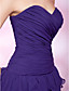  A-line Sweetheart Knee-length Tiered Chiffon Cocktail Dress