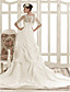  A-line Jewel Chapel Train Taffeta Wedding Dress
