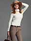  ts haute Pull col va du chic bureau pour le week-end
