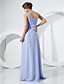  A-line One Shoulder Floor-length Chiffon Evening Dress