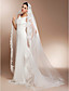  One-tier Cathedral Wedding Veils With Lace Applique Edge
