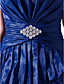  A-line Strapless Floor-length Organza Evening Dress
