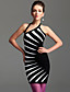  ts asymétrique robe licou bodycon