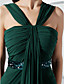  A-line Straps Court Train Chiffon Evening Dress
