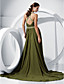  Sheath/Column V-neck Asymmetrical Chiffon Evening Dress