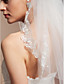  Two-tier Elbow Wedding Veils With Lace Applique Edge