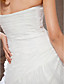 A-line Strapless Floor-length Organza Wedding Dress