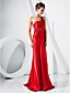  A-line One Shoulder Floor-length Stretch Satin Evening Dress inspired by Grammy Carolyn Malachi