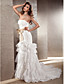  Trumpet/Mermaid Strapless with Sashes Chapel Train Taffeta Wedding Dress