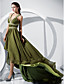 Sheath/Column V-neck Asymmetrical Chiffon Evening Dress