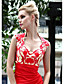  Clearance!Sheath/ Column Scoop Floor-length Satin With Pattern/ Print Side Draping Evening Dress