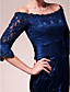  Sheath/Column Off-the-shoulder Knee-length Lace Stretch Satin Mother of the Bride Dress