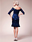  Sheath/Column Off-the-shoulder Knee-length Lace Stretch Satin Mother of the Bride Dress