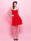  A-line Strapless Knee-length Chiffon Cocktail Dress
