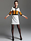  TS Color Block Wool Blended Dress
