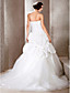  Ball Gown Sweetheart Chapel Train Taffeta Pick-Ups Wedding Dress