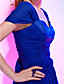  A-line Straps Chiffon Over Stretch Satin Cocktail Dress