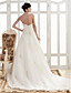  A-line Sweetheart Chapel Train Satin Wedding Dress