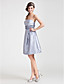  A-line Strapless Knee-length Taffeta Bridesmaid Dress