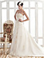  A-line Sweetheart Chapel Train Satin Wedding Dress